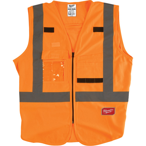 Safety Vest, High Visibility Orange, 4X-Large/5X-Large Helyx Safety & Industrial Supplies