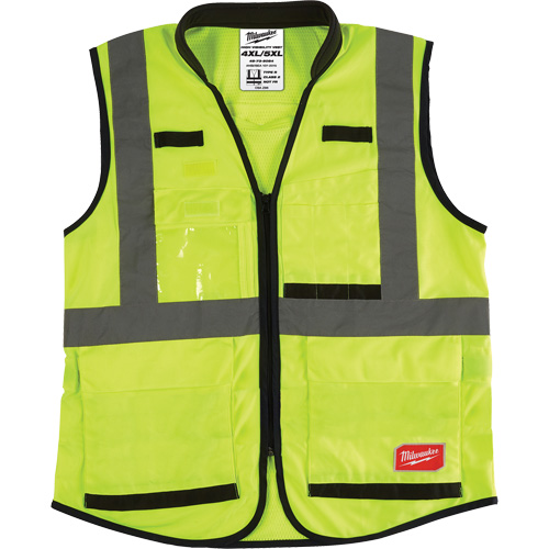 Performance Safety Vest, High Visibility Lime-Yellow, Large/X-Large Helyx Safety & Industrial Supplies