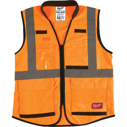 Performance Safety Vest, High Visibility Orange, 4X-Large/5X-Large Helyx Safety & Industrial Supplies