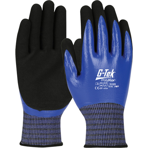 G-Tek&reg; PolyKor&reg; X7 Cut-Resistant Gloves, Size Small, 18 Gauge, Nitrile Coated, Engineered Yarn Shell, ANSI/ISEA 105 Level 4 Helyx Safety & Industrial Supplies