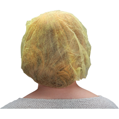 Bouffant Caps, Polypropylene, 21", Yellow Helyx Safety & Industrial Supplies