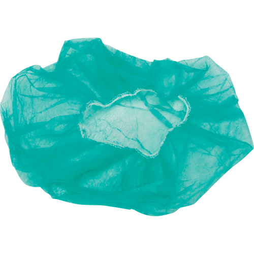Bouffant Caps, Polypropylene, 24", Green Helyx Safety & Industrial Supplies