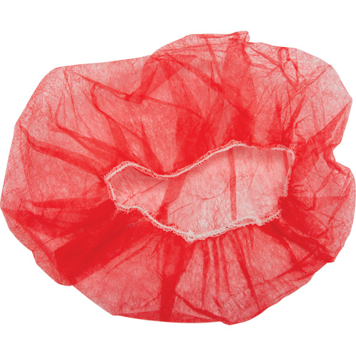 Bouffant Caps, Polypropylene, 21", Red Helyx Safety & Industrial Supplies