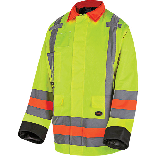 6040 Quebec Winter Traffic Control Jacket, Polyester, High Visibility Lime-Yellow, X-Small Helyx Safety & Industrial Supplies