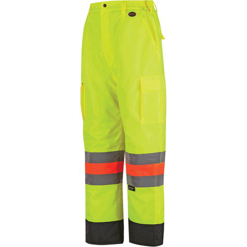 6041 Quebec Winter Traffic Control Pants, Polyester, X-Small, High Visibility Lime-Yellow Helyx Safety & Industrial Supplies