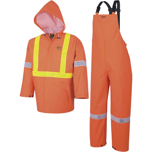 R85 Ensemble imperm&eacute;able de s&eacute;curit&eacute; 3 pi&egrave;ces ignifuge Element FR, Petit, Orange haute visibilit&eacute; Helyx Safety & Industrial Supplies