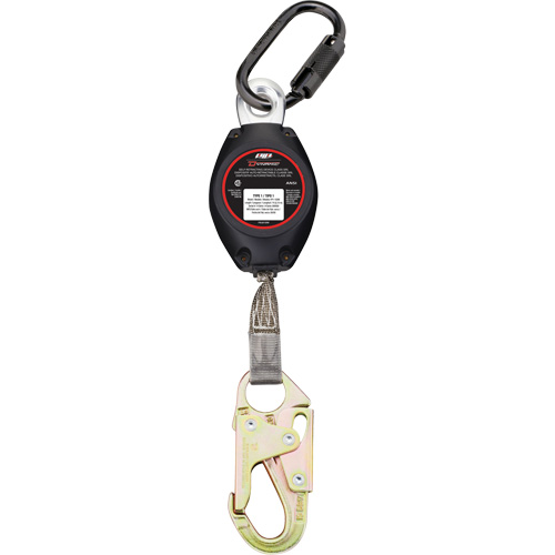 Cordage de s&eacute;curit&eacute; autor&eacute;tractable avec petit mousqueton Dynamic, 7', Polyester, Pivotant Helyx Safety & Industrial Supplies