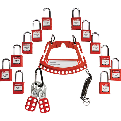 Lock & Tag Carrier with Keyed Different Nylon Safety Lockout Padlocks Helyx Safety & Industrial Supplies
