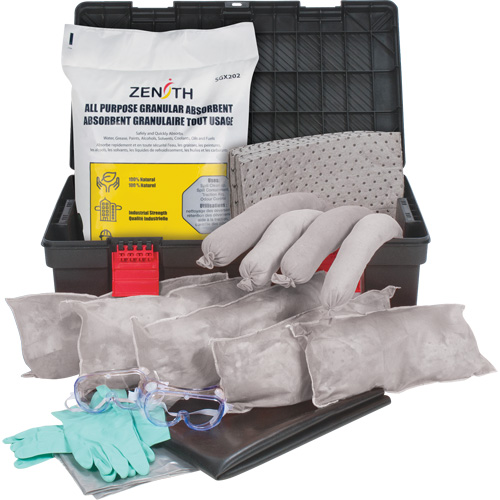 Trousses contre les d&eacute;versements dans une boîte &agrave; outils, Universel, Bac, Absorbance de 31 gal. US Helyx Safety & Industrial Supplies