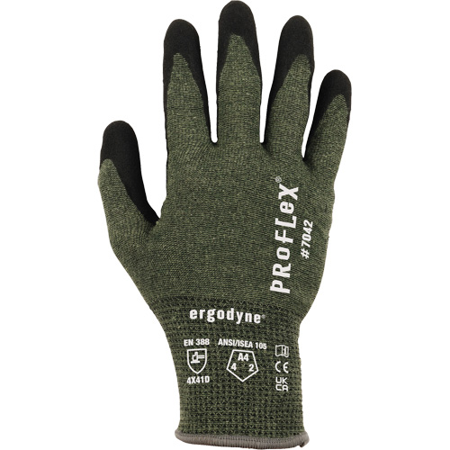 Proflex 7042 Cut-Resistant Gloves, Size Small, 18 Gauge, Nitrile Coated, Aramid Shell, ASTM ANSI Level A4/EN 388 Level D Helyx Safety & Industrial Supplies