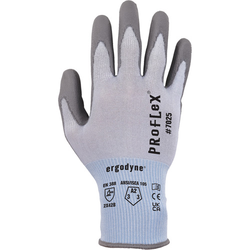 ProFlex 7025 Cut-Resistant Gloves, Size Small, 18 Gauge, Polyurethane Coated, Nylon/HPPE/Spandex Shell, ASTM ANSI Level A2/EN 388 Level B Helyx Safety & Industrial Supplies