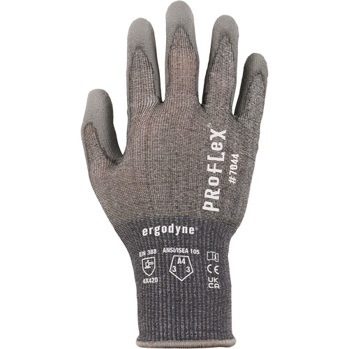 ProFlex 7025 Cut-Resistant Gloves, Size Small, 18 Gauge, Polyurethane Coated, Nylon/HPPE/Spandex Shell, ASTM ANSI Level A2/EN 388 Level B Helyx Safety & Industrial Supplies