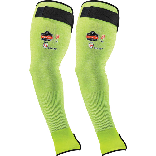 ProFlex 7941-PR Cut-Resistant Protective Arm Sleeve, TenaLux, 18", ASTM ANSI Level A4/EN 388 Level D, High Visibility Lime Helyx Safety & Industrial Supplies