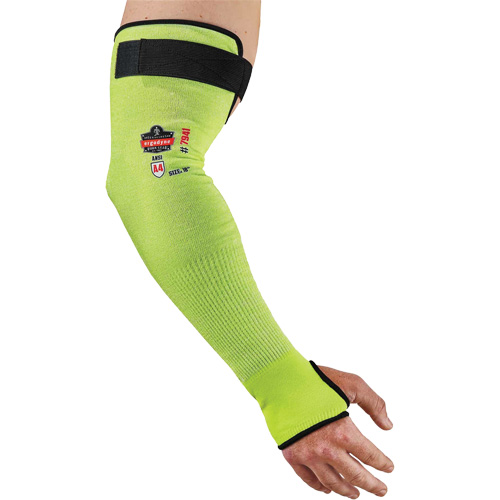 ProFlex 7941-PR Cut-Resistant Protective Arm Sleeve, TenaLux, 18", ASTM ANSI Level A4/EN 388 Level D, High Visibility Lime Helyx Safety & Industrial Supplies