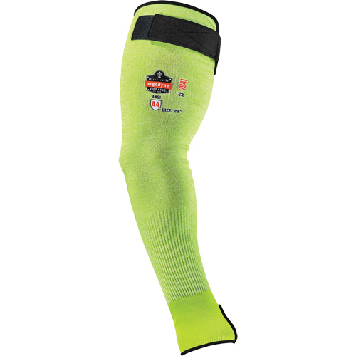 ProFlex 7941-PR Cut-Resistant Protective Arm Sleeve, TenaLux, 22", ASTM ANSI Level A4/EN 388 Level D, High Visibility Lime Helyx Safety & Industrial Supplies