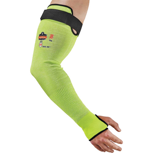 ProFlex 7941-PR Cut-Resistant Protective Arm Sleeve, TenaLux, 22", ASTM ANSI Level A4/EN 388 Level D, High Visibility Lime Helyx Safety & Industrial Supplies
