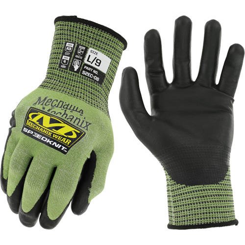 Speedknit S2EC06 Cut-Resistant Gloves, Size Small/7, 18 Gauge, Urethane Coated, HPPE/Tungsten Shell, ASTM ANSI Level A4/EN 388 Level D Helyx Safety & Industrial Supplies