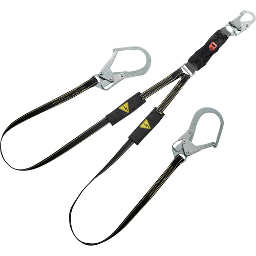 V-Series Welding Energy Absorbing Lanyard, 6', Rebar Hook Center, Snap Hook Leg Ends, Kevlar&reg;/Metal/Nylon Helyx Safety & Industrial Supplies