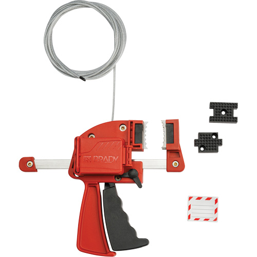 Red Clamping Cable Lockout, 8' Length Helyx Safety & Industrial Supplies