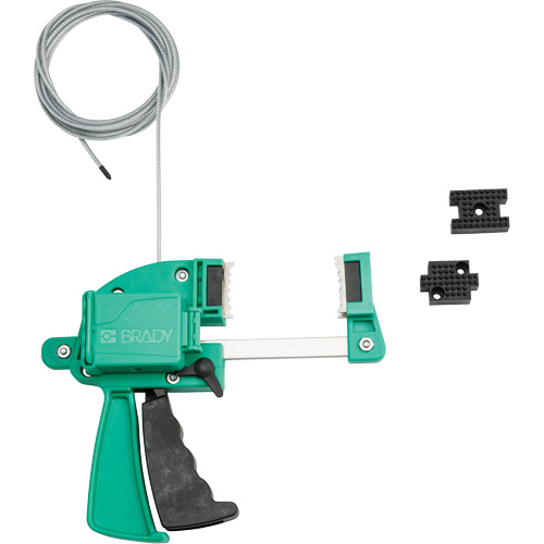 Green Clamping Cable Lockout, 8' Length Helyx Safety & Industrial Supplies