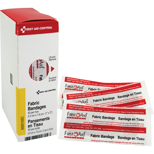 SmartCompliance&reg; Refill Adhesive Bandages, Rectangular/Square, 3", Fabric, Non-Sterile Helyx Safety & Industrial Supplies