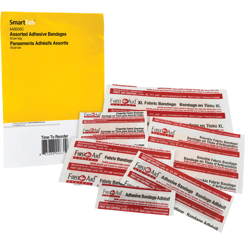 SmartCompliance&reg; Refill Adhesive Bandages, Assorted, Fabric/Plastic, Non-Sterile Helyx Safety & Industrial Supplies