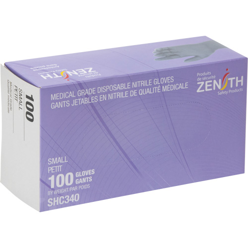 Medical Grade Disposable Gloves, Small, Nitrile, 6-mil, Powder-Free, Black, Class 2 Helyx Safety & Industrial Supplies