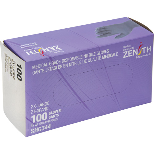 Medical Grade Disposable Gloves, 2X-Large, Nitrile, 6-mil, Powder-Free, Black, Class 2 Helyx Safety & Industrial Supplies