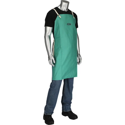 Dynamic Ironcat&reg; FR Cotton Sateen Apron, Bib, Green Helyx Safety & Industrial Supplies