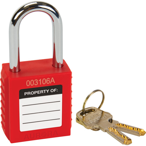 Lock for Lockouts, Safety Padlock, Keyed Different, Thermoplastic, 1-1/2" Width Helyx Safety & Industrial Supplies