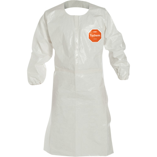 Disposable Sleeved Apron, Tychem&reg; 4000, White, 44" L Helyx Safety & Industrial Supplies