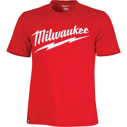 Heavy-Duty Short-Sleeved T-Shirt with Milwaukee&reg; Logo, Men's, Medium, Red Helyx Safety & Industrial Supplies