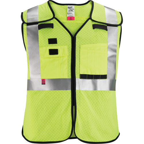 Breakaway Mesh Safety Vest, Black/High Visibility Lime-Yellow, Medium/Small Helyx Safety & Industrial Supplies