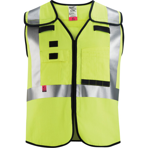 Breakaway Mesh Safety Vest, Black/High Visibility Lime-Yellow, Medium/Small Helyx Safety & Industrial Supplies