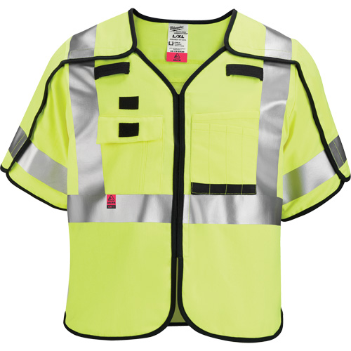 Breakaway Mesh Safety Vest, Black/High Visibility Lime-Yellow, Medium/Small Helyx Safety & Industrial Supplies