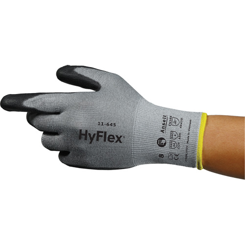 HyFlex&reg; 11-645 Cut-Resistant Gloves, Size 5, 13 Gauge, Polyurethane Coated, Intercept Shell, ASTM ANSI Level A4/EN 388 Level D Helyx Safety & Industrial Supplies