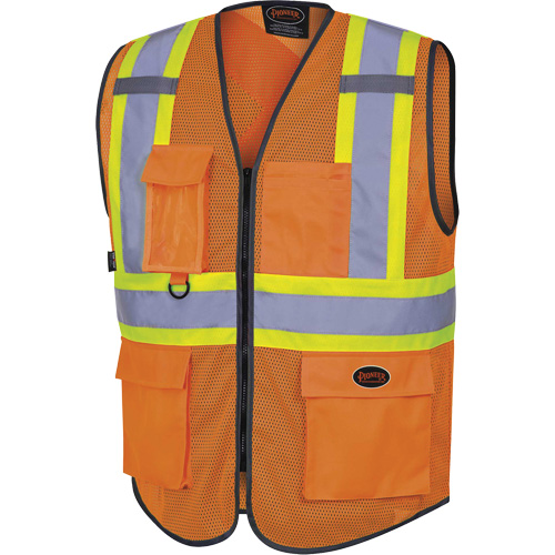 6960 Veste de s&eacute;curit&eacute; &agrave; maille en avant, Orange haute visibilit&eacute;, Moyen, Polyester Helyx Safety & Industrial Supplies