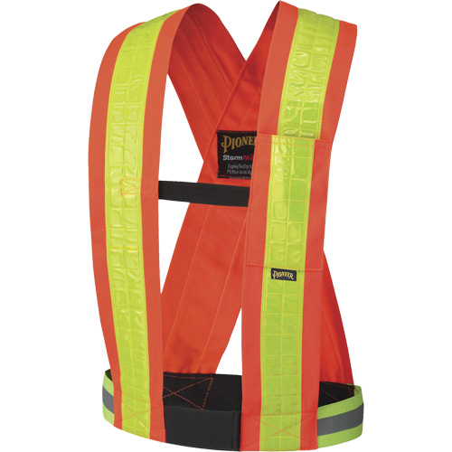 5593 Safety Sash, High Visibility Orange, Yellow Reflective Colour, One Size Helyx Safety & Industrial Supplies