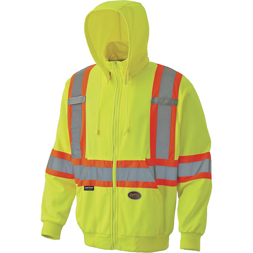 6941 Chandail capuche &agrave; fermeture &eacute;clair, T-petit, Jaune haute visibilit&eacute; Helyx Safety & Industrial Supplies
