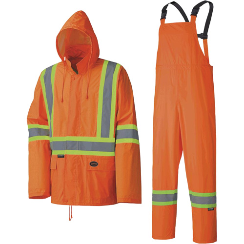 5598 Lightweight Waterproof Rain Suit, Polyester/PVC, Small, High Visibility Orange Helyx Safety & Industrial Supplies
