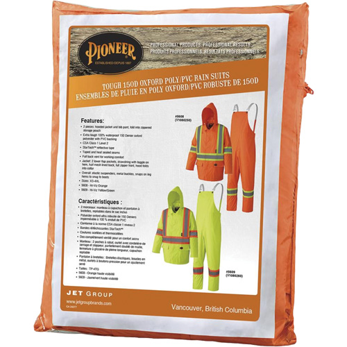 5608 210D Waterproof Rain Suit, Polyester/PVC, Small, High Visibility Orange Helyx Safety & Industrial Supplies