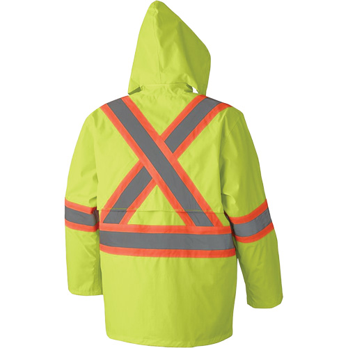 5609 210D Waterproof Rain Suit, Polyester/PVC, X-Small, High Visibility Lime-Yellow Helyx Safety & Industrial Supplies