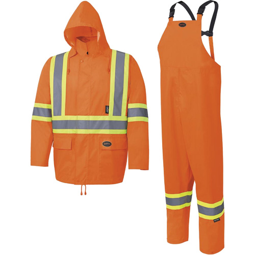 5618 150D Rain Suit, Polyester/Polyurethane, Small, High Visibility Orange Helyx Safety & Industrial Supplies