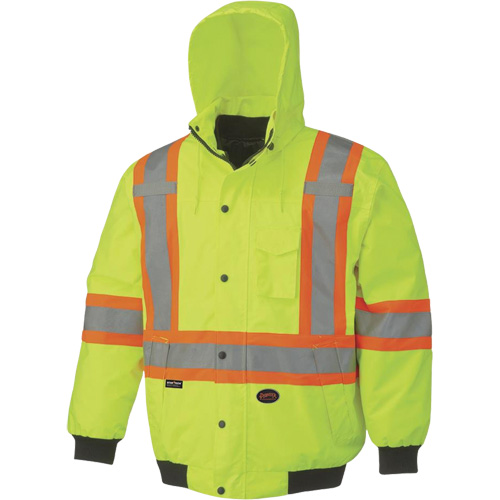 5023 Waterproof 7-in-1 Bomber Jacket, Polyester, High Visibility Lime-Yellow, Small Helyx Safety & Industrial Supplies