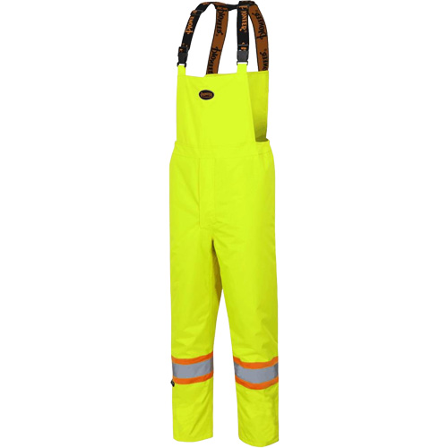 5054 The Rock 300D Insulated Bib Pants, Polyester, Small, High Visibility Lime-Yellow Helyx Safety & Industrial Supplies