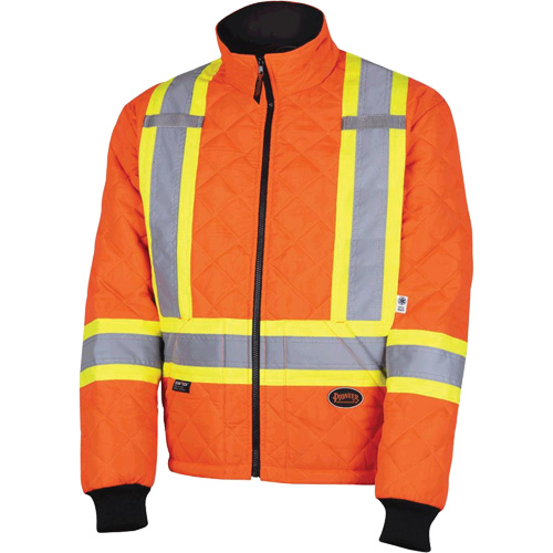 5015A Manteau matelass&eacute; pour cong&eacute;lateur, Polyester, Orange haute visibilit&eacute;, T-petit Helyx Safety & Industrial Supplies