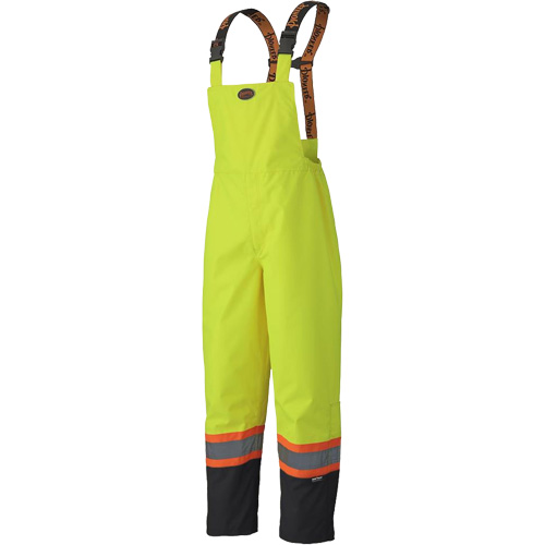 5405 300D Trilobal Ripstop Waterproof Bib Pants, Polyester, X-Small, High Visibility Lime-Yellow Helyx Safety & Industrial Supplies