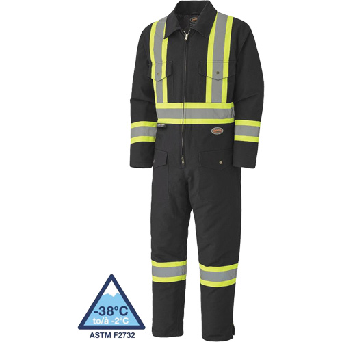 5539BKA Combinaison en toile de coton matelass&eacute;e, Petit, Noir Helyx Safety & Industrial Supplies
