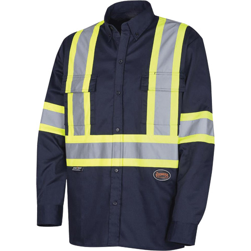 4414 Chemise de travail, Poly-coton, Petit, Bleu marin Helyx Safety & Industrial Supplies