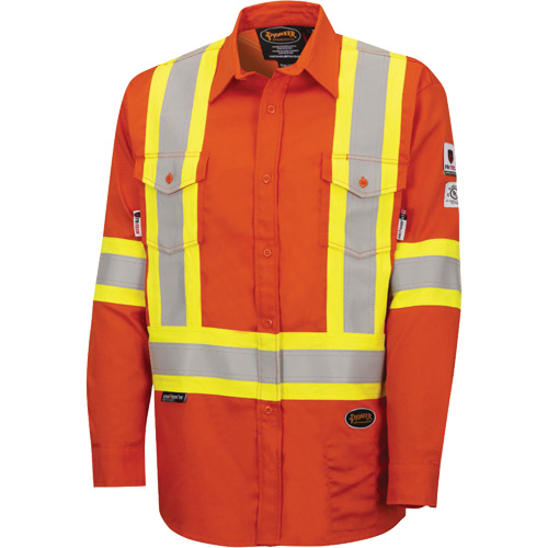 7743 Chemise de s&eacute;curit&eacute; ignifug&eacute;e FR-Tech, Petit, Orange haute visibilit&eacute; Helyx Safety & Industrial Supplies